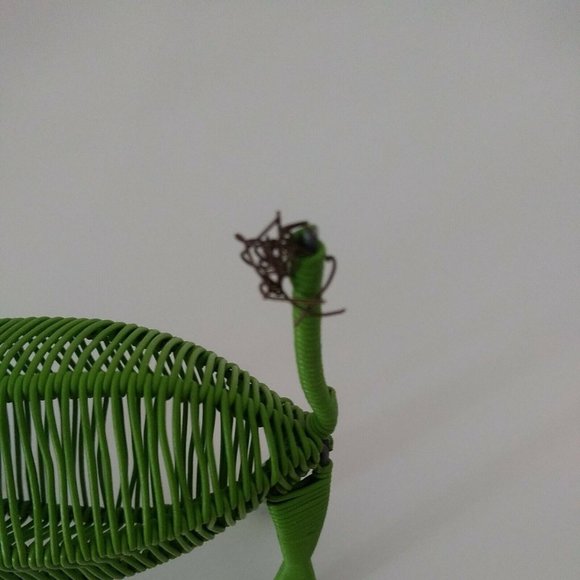 RARE Handmade NOT Beaded African Art WARTHOG Animal WIRE Sculpture Lime Green - Picture 4 of 6